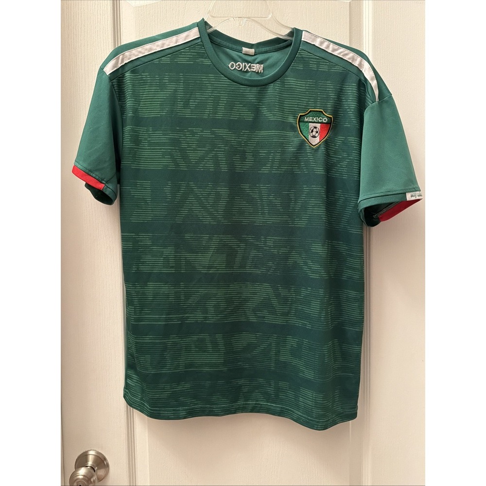 Soy Mexico Futbol Soccer Jersey Mens Size M/L Black Short Sleeve Performance